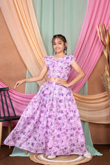 Girls Flower Design Festive/Wedding Georgette Lehenga Choli