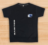 Kids Boys Cotton Blend Half Sleeve Printed T-shirt