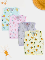 Baby Organic Cotton Muslin Jabla – Button Closure Pack of 4