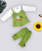 Baby Girls Embroidered Design Fit & Flare Dresses with Pant