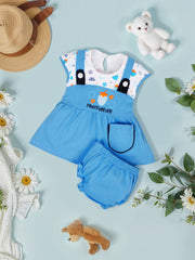 Baby Girls Embroidered Design Fit & Flare Dresses with Briefs