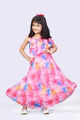 Girls Georgette Maxi Length One Shoulder Dress