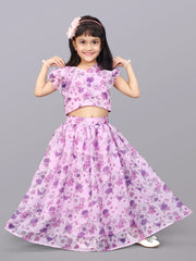 Girls Flower Design Festive/Wedding Georgette Lehenga Choli