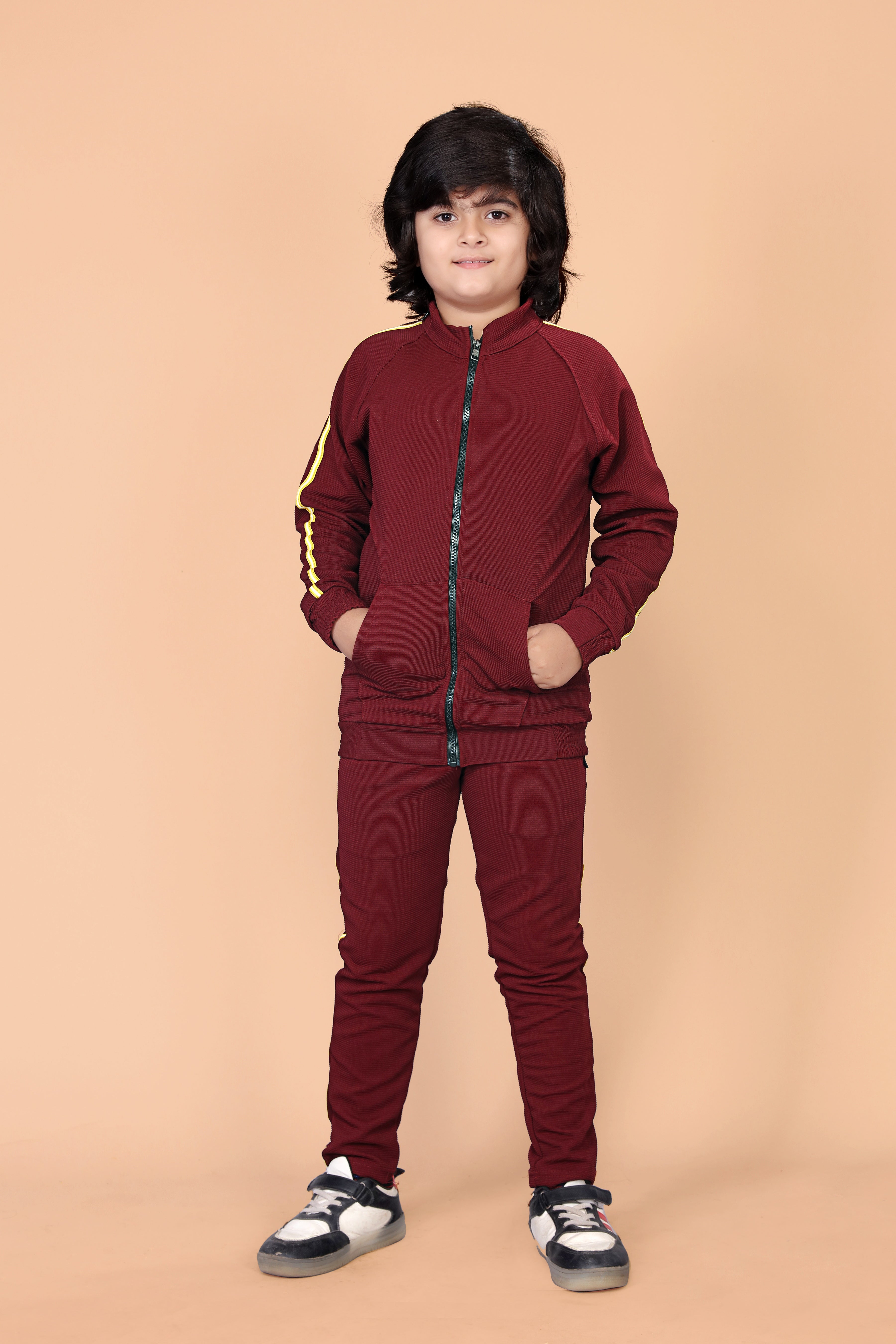 Boys & Girls Solid Design Track Suit