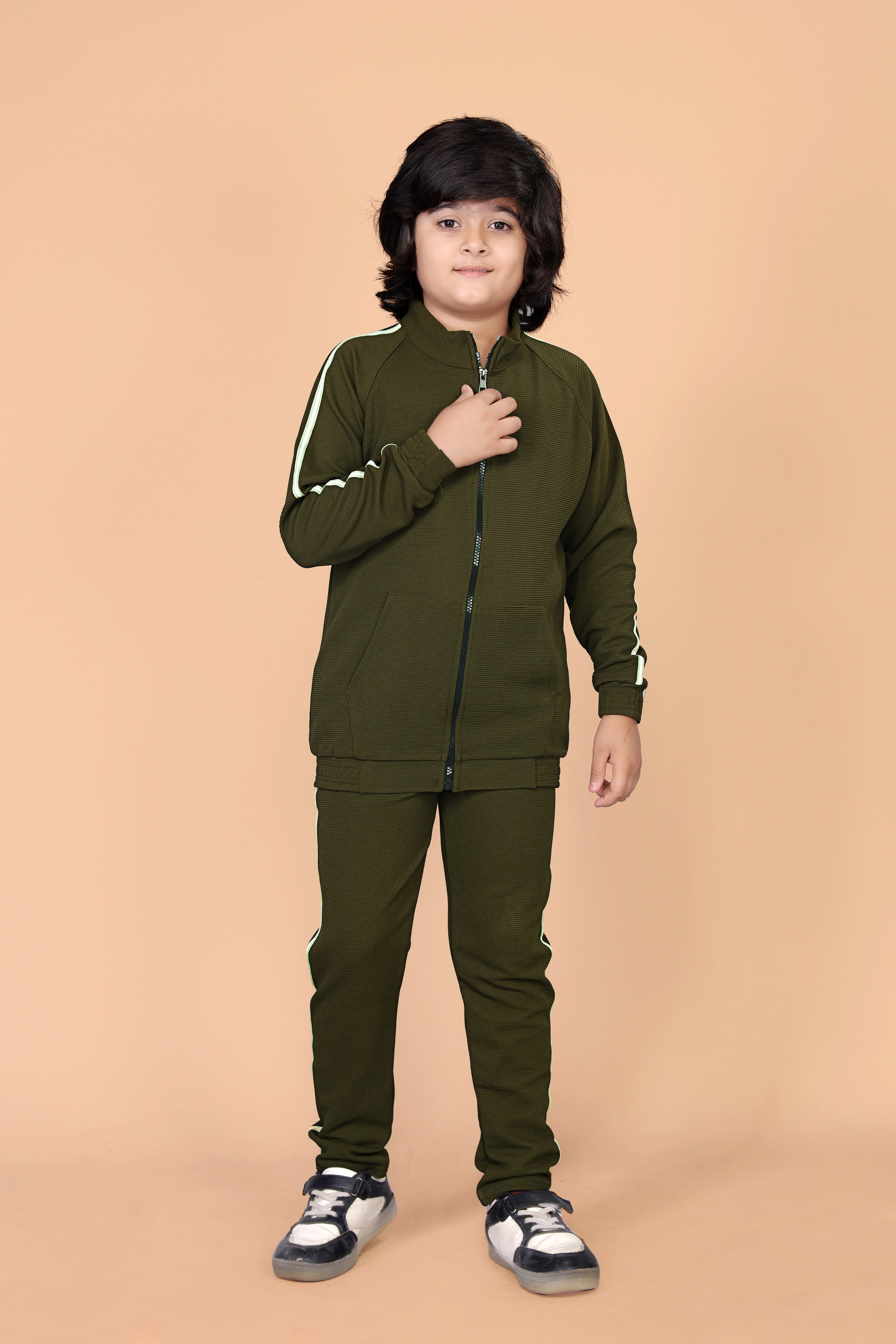 Boys & Girls Solid Design Track Suit