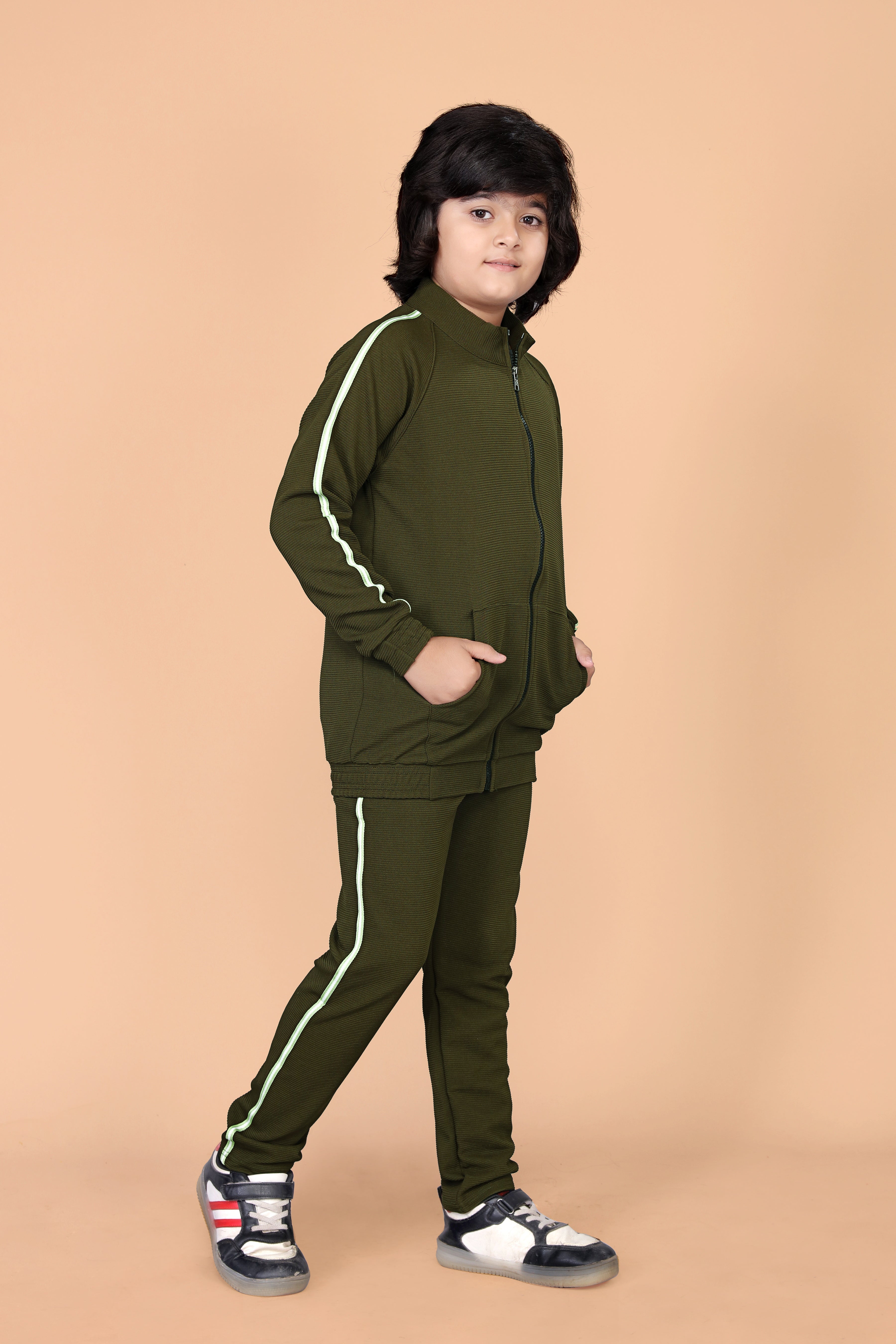 Boys & Girls Solid Design Track Suit