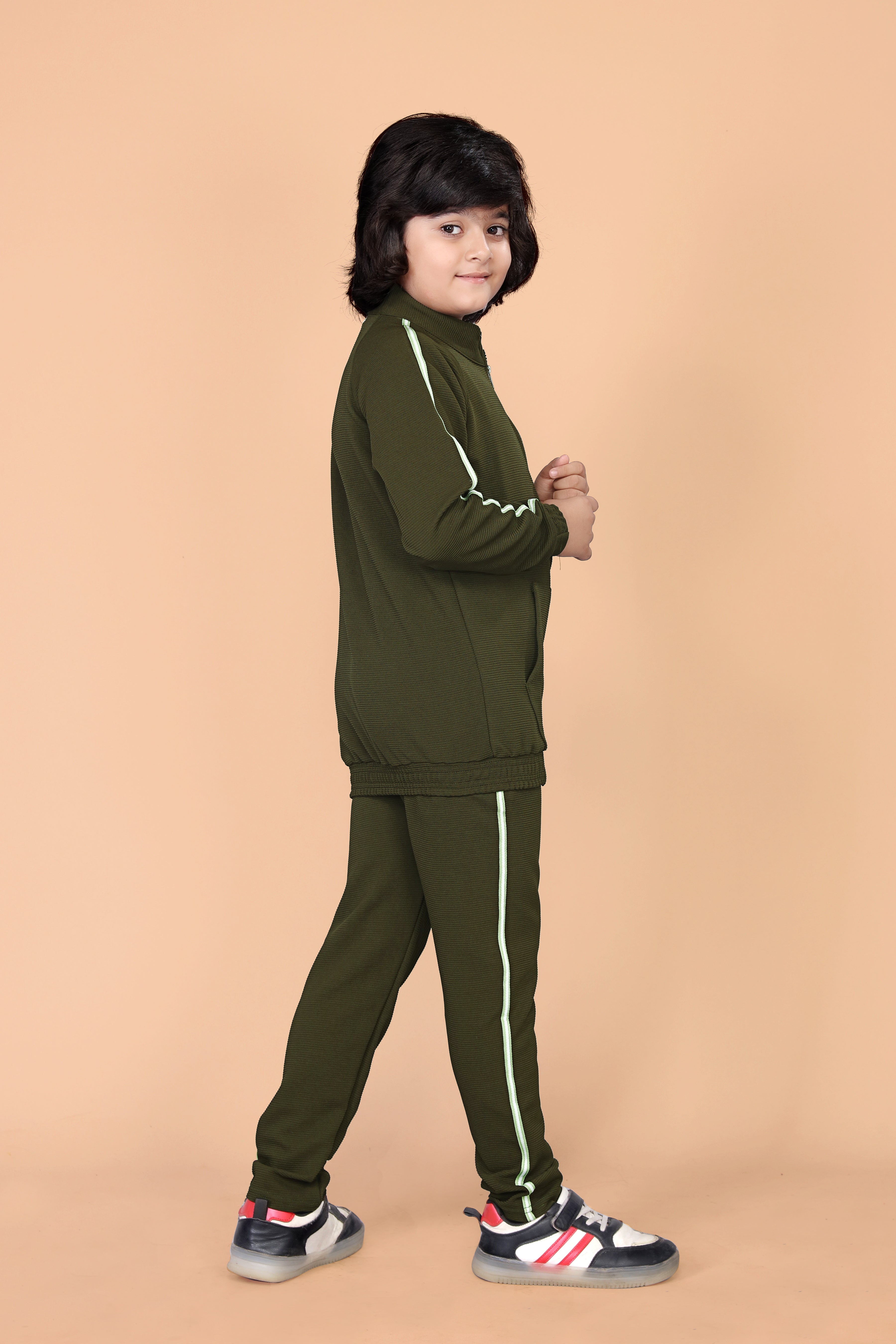 Boys & Girls Solid Design Track Suit