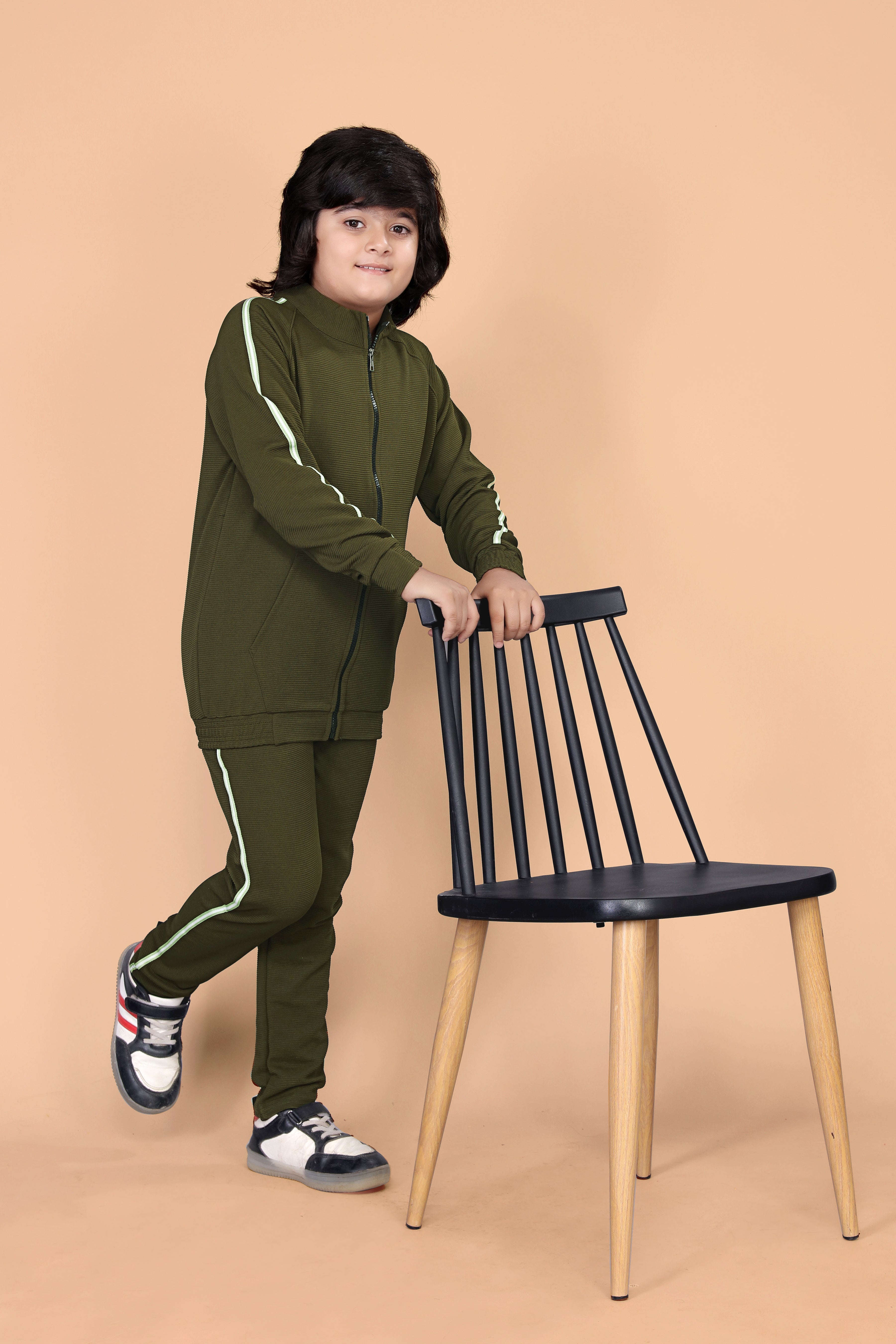 Boys & Girls Solid Design Track Suit