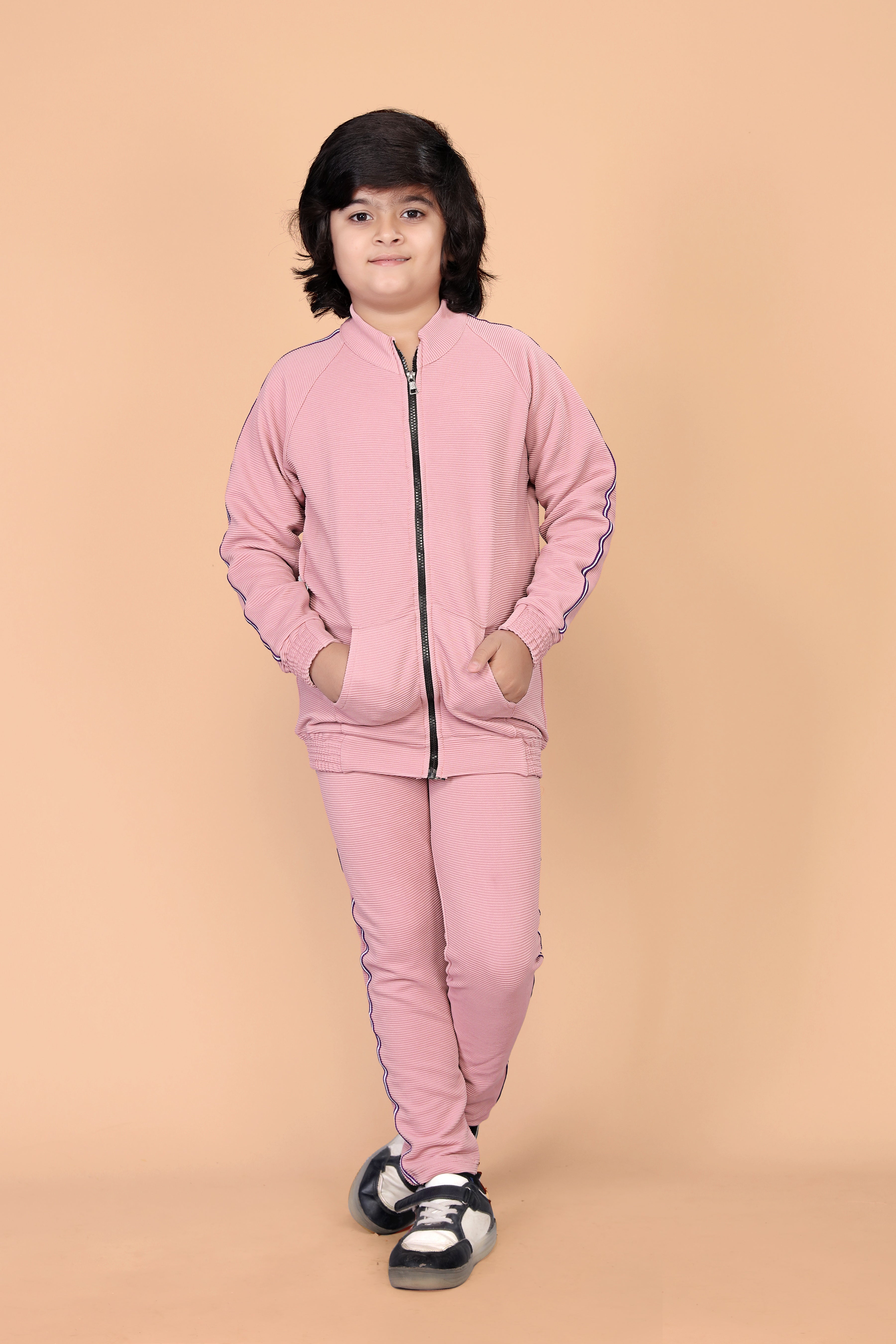 Boys & Girls Solid Design Track Suit