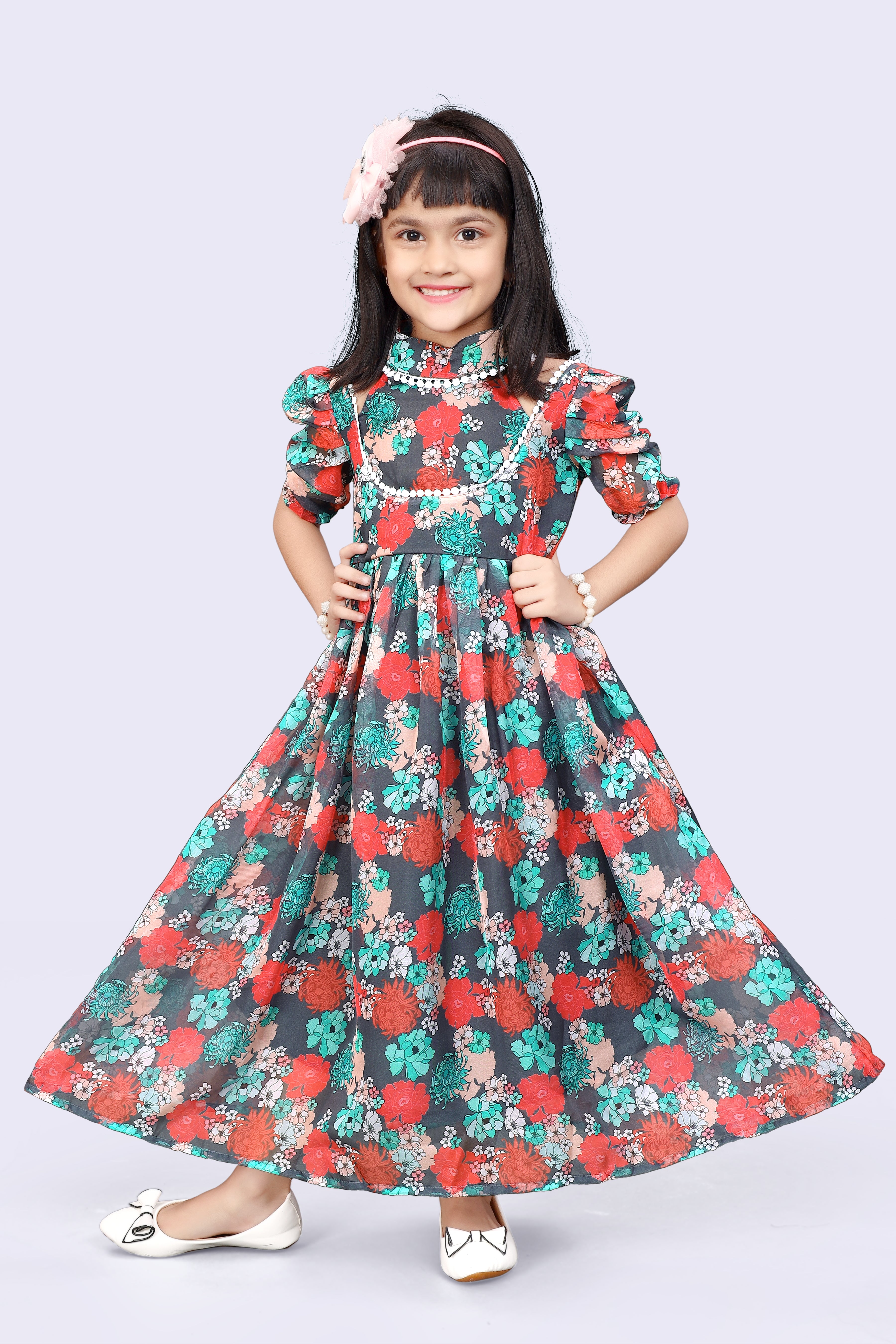 Girls Georgette Maxi/Full Length Festive/Wedding Princess Dress