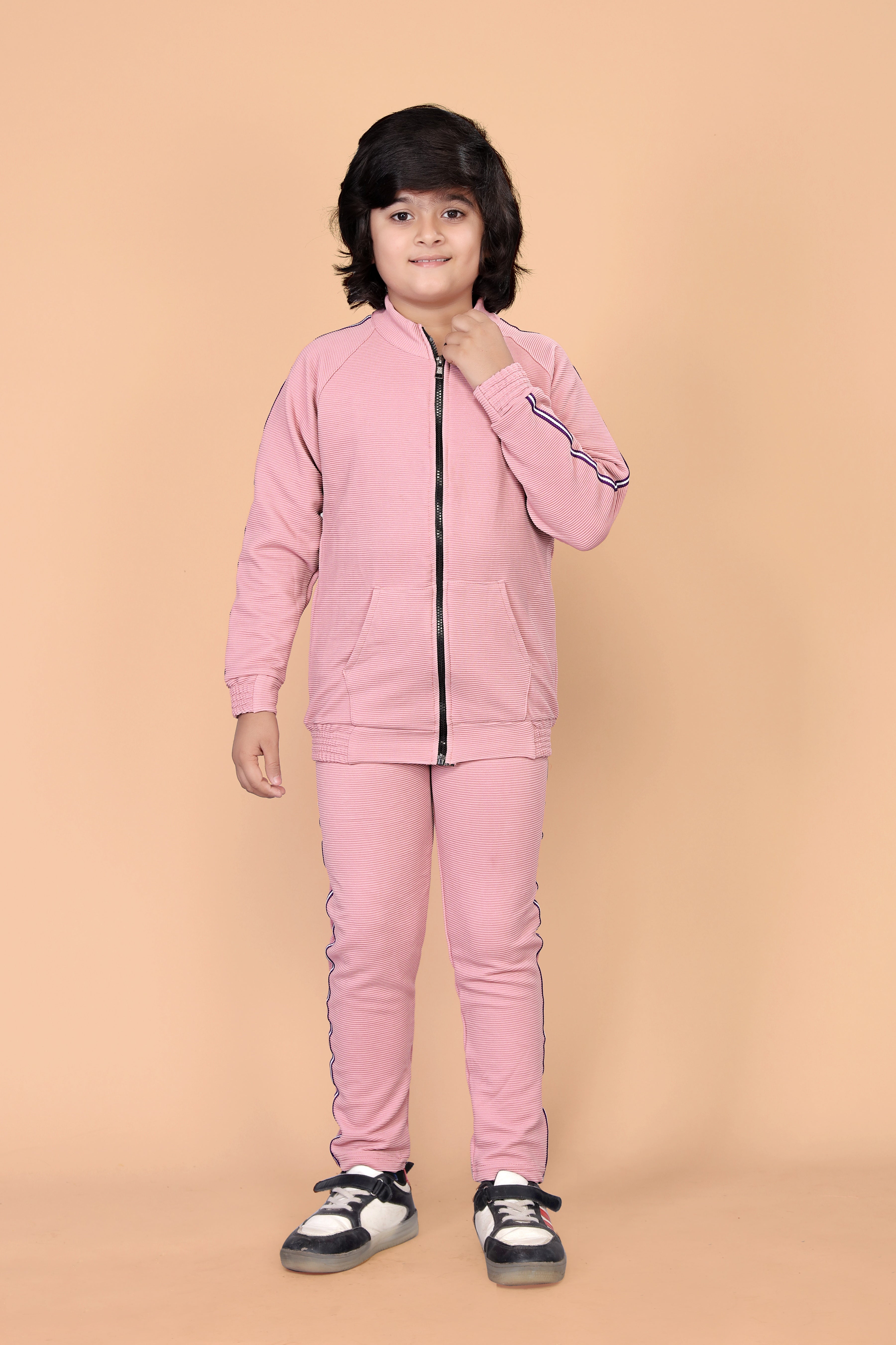 Boys & Girls Solid Design Track Suit