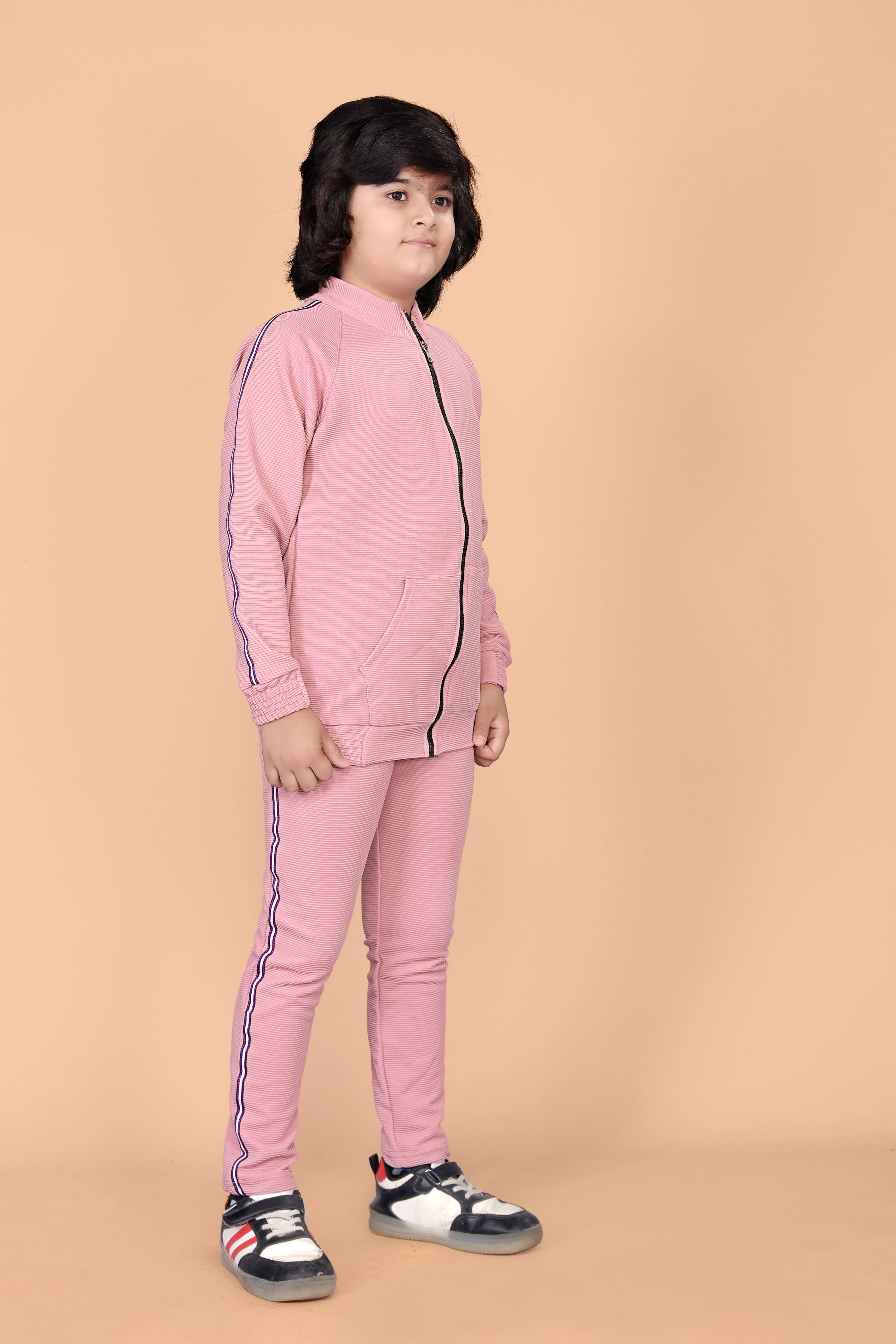 Boys & Girls Solid Design Track Suit