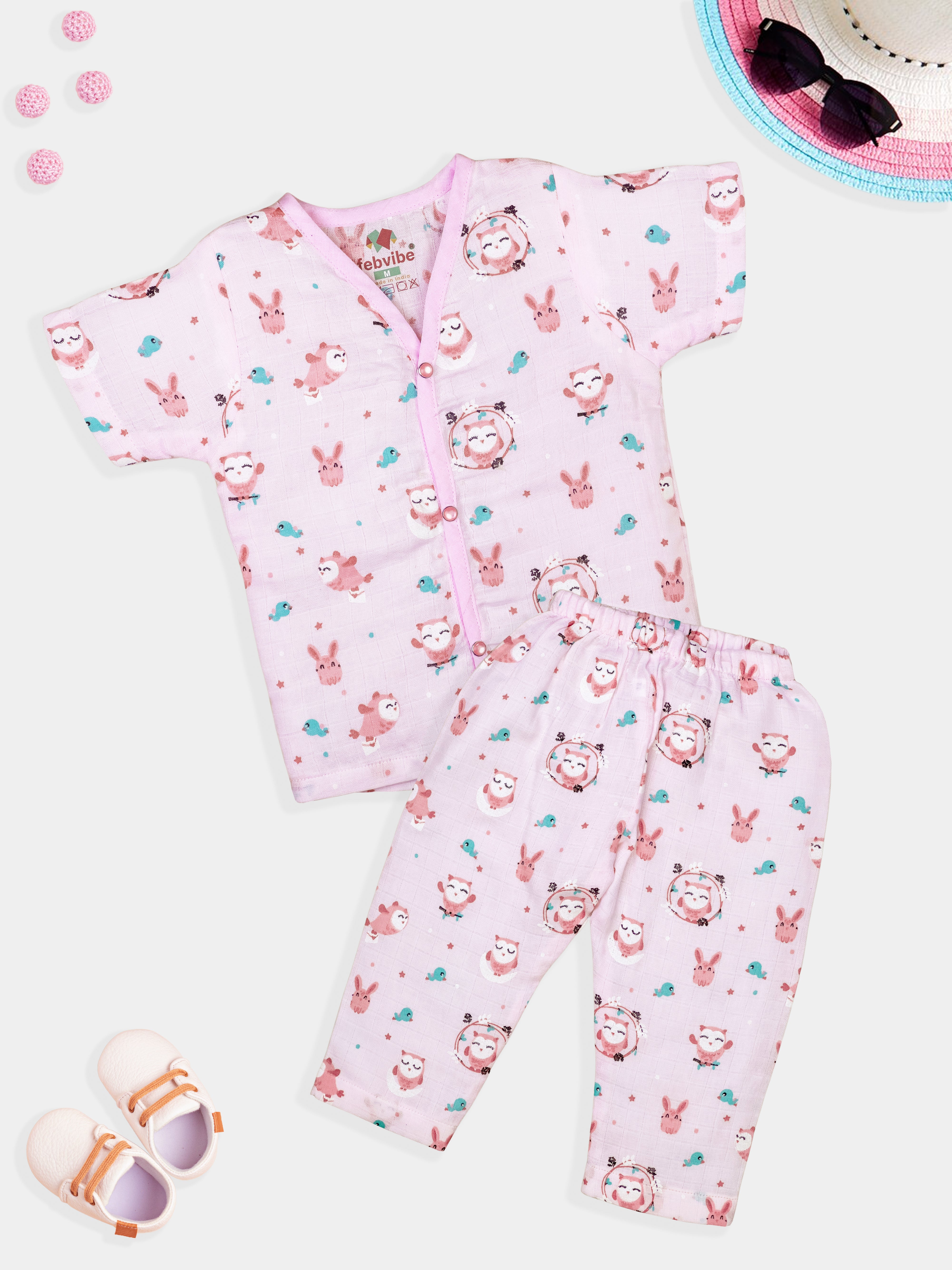 Organic Muslin Baby Clothes Set – Top & Bottom Outfit