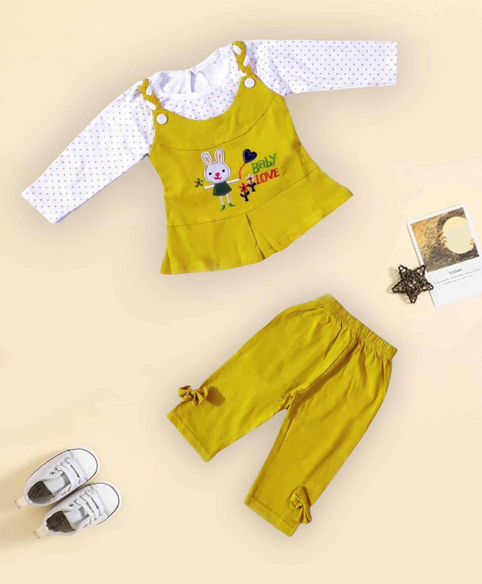 Baby Girls Embroidered Design Fit & Flare Dresses with Pant