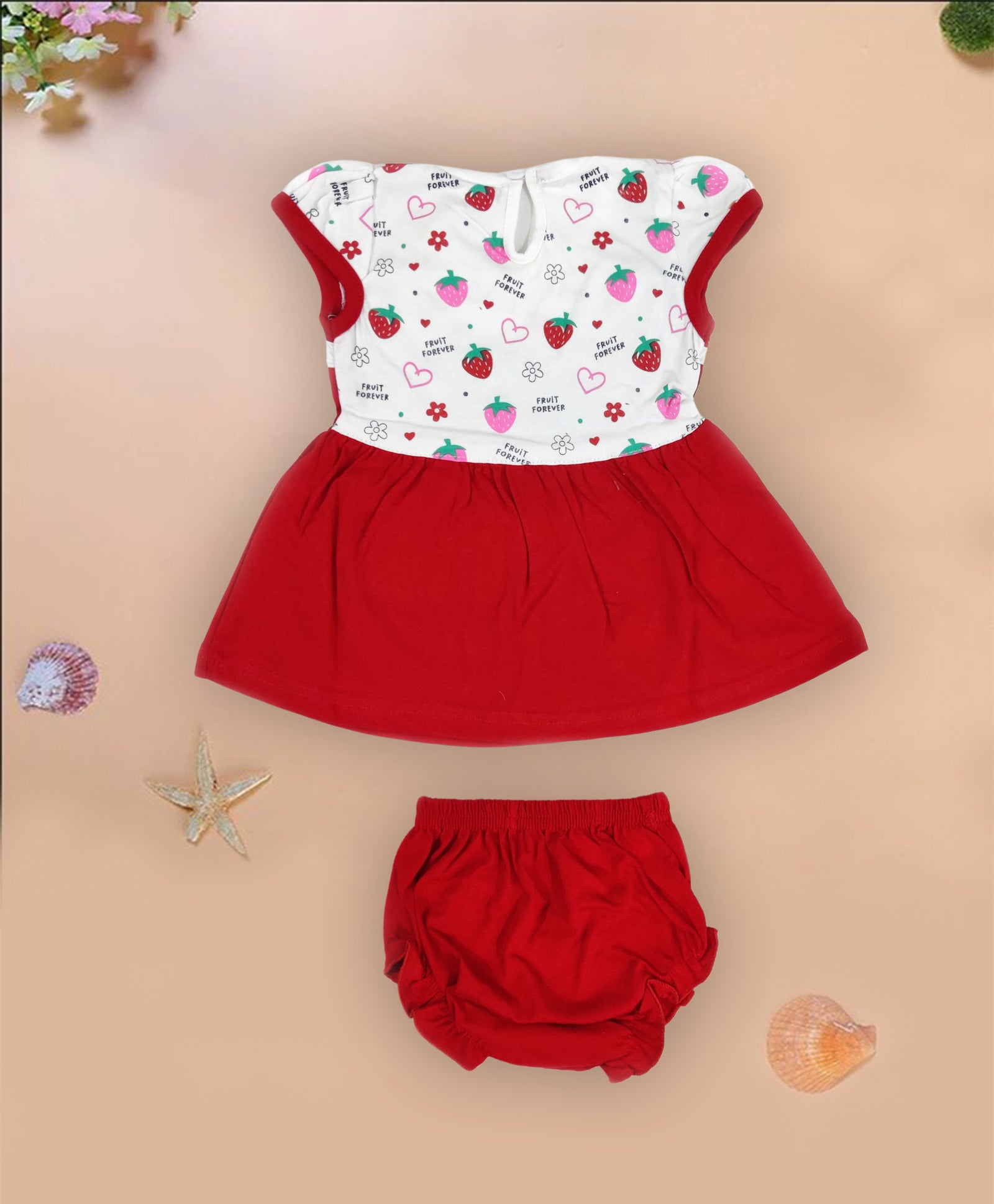 Baby Girls Embroidered Design Fit & Flare Dresses with Briefs